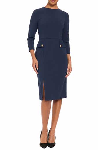 Button Detail Sheath Dress