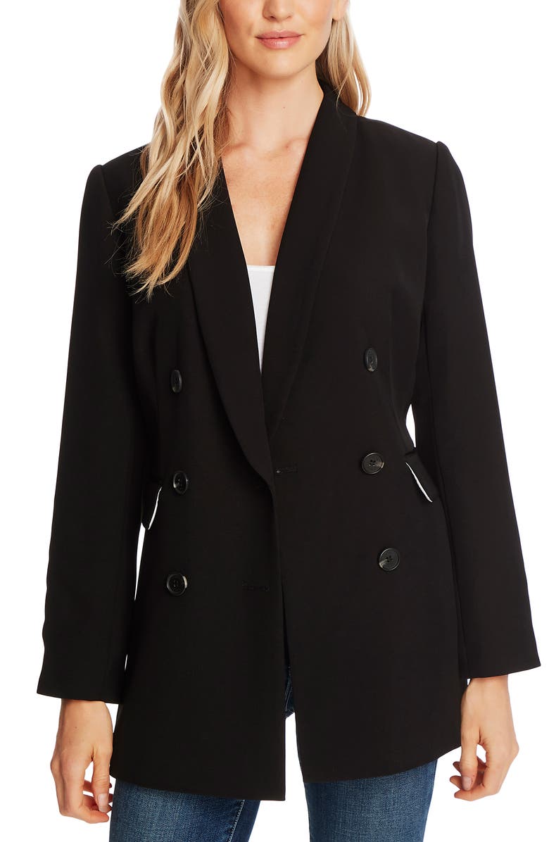 CeCe Double Breasted Twill Blazer, Alternate, color, 