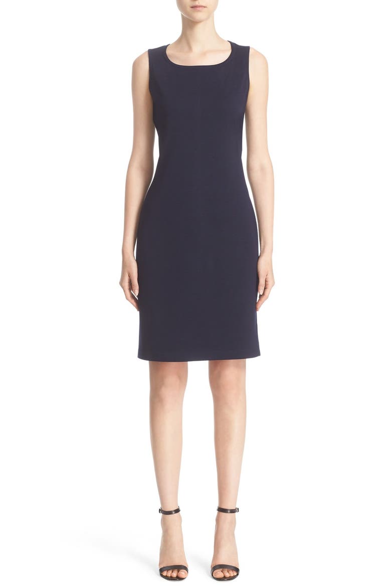 Milano Knit Sheath Dress, Main, color, NAVY