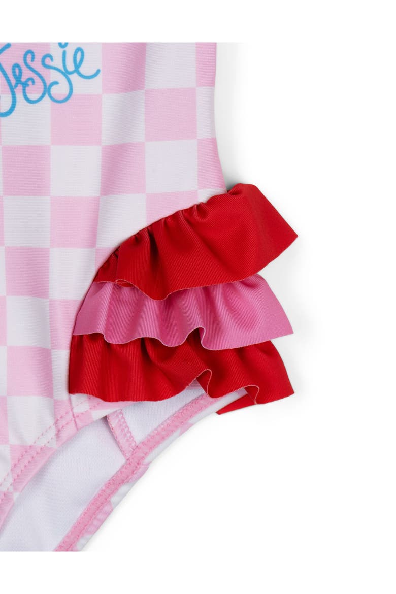 Toy Story One Piece Swimwear UPF 50+, Alternate, color, Jessie Pink Red