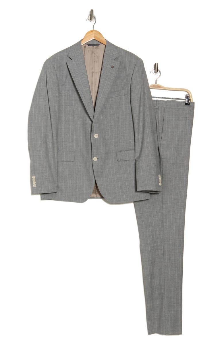 Jack Victor Esprit Pinstripe Gray Wool Suit, Alternate, color, Light Grey