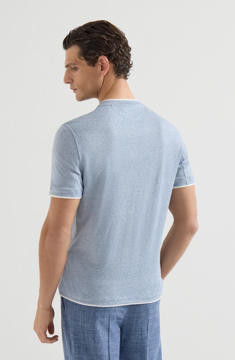 Brunello Cucinelli T-shirt with faux-layering, Alternate, color, Slate