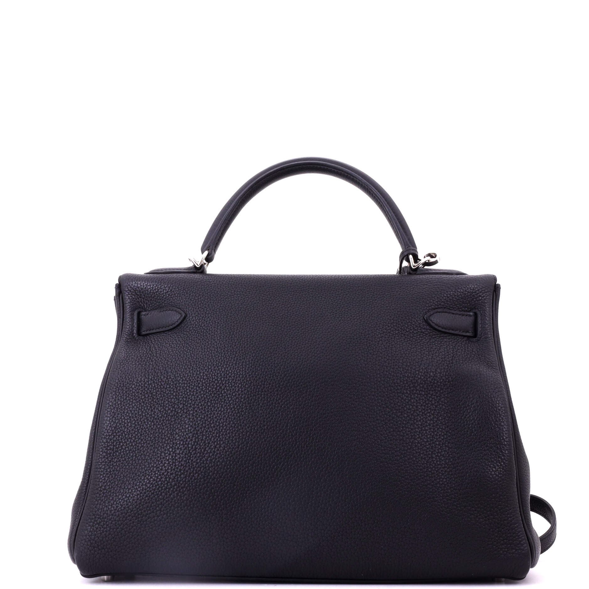 Pre-Owned Hermes Kelly Handbag Black Togo with Palladium Hardware 32, Alternate, color, Noir