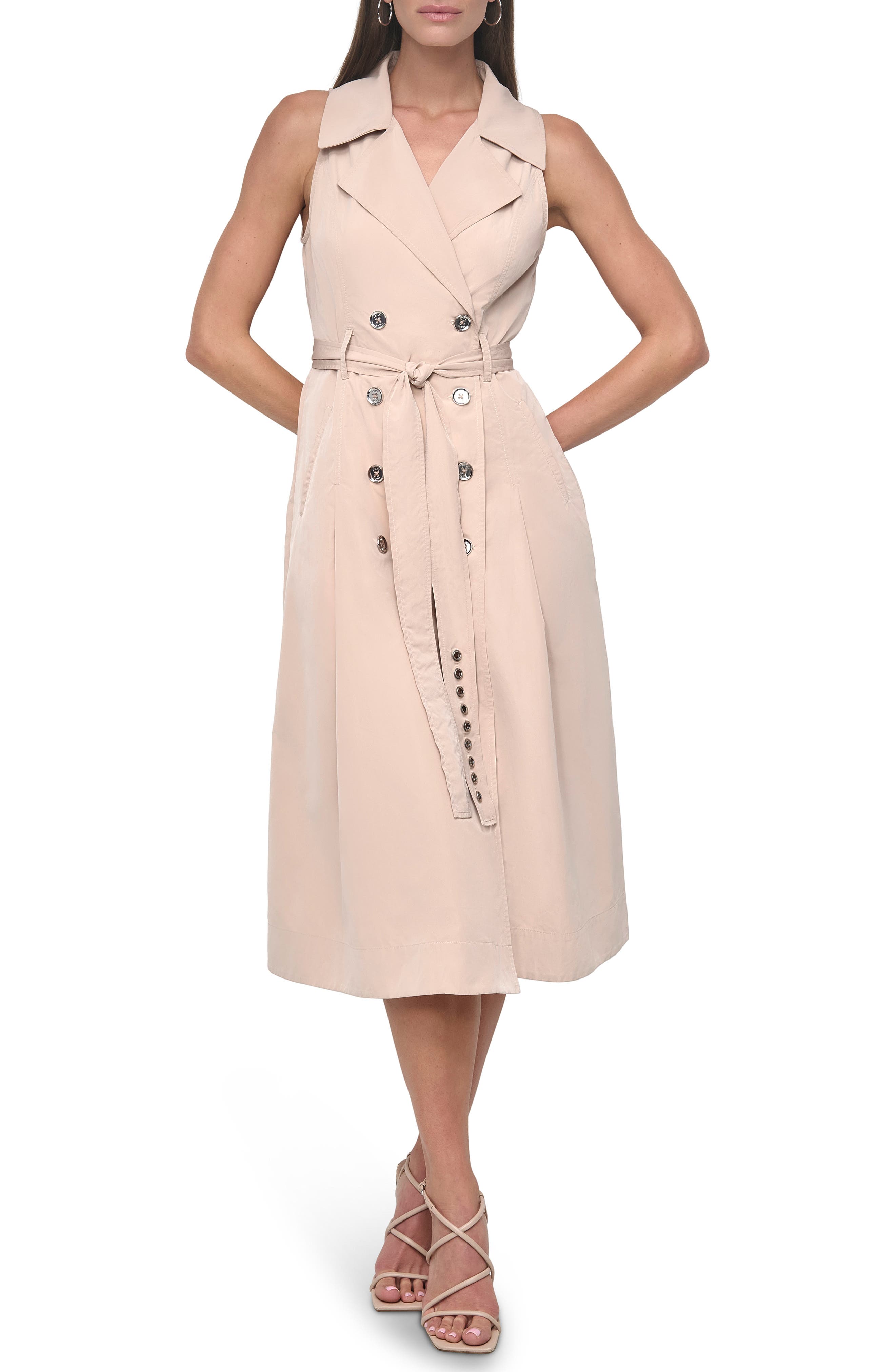 DKNY Tech Poplin Midi Dress