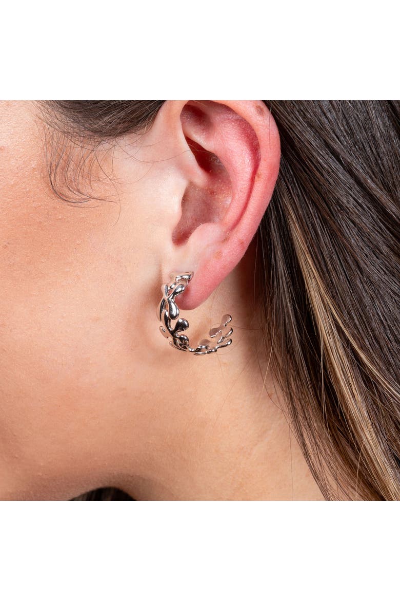 Splash Hoops, Alternate, color, Sterling Silver
