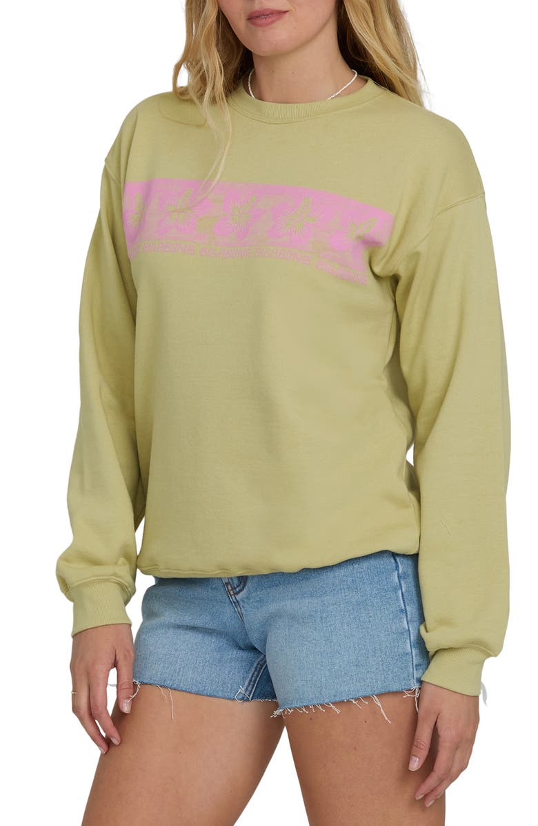 Billabong Giving Shade Fleece Graphic Sweatshirt, Alternate, color, Cactus