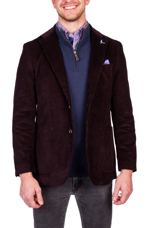 Tailorbyrd Modern Fit Solid Fine Wale Corduroy Sport Coat In Burgundy
