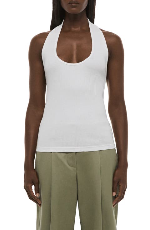 Stretch Cotton Halter Tank