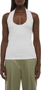 Helmut Lang Stretch Cotton Halter Tank