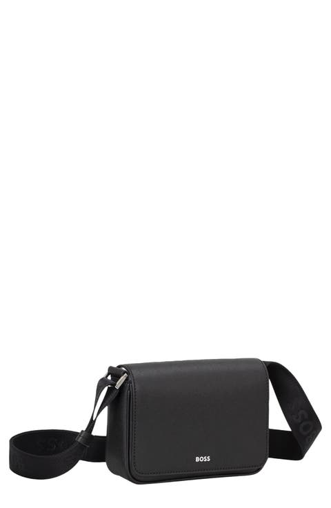 Zair Bonded Leather Flap Crossbody Bag