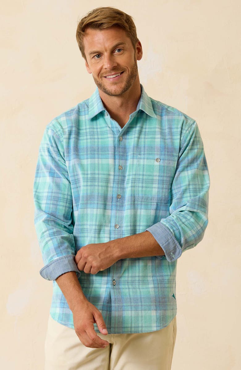 Tommy Bahama Coastline Tranquil Check Cotton Corduroy Button-Up Shirt, Alternate, color,