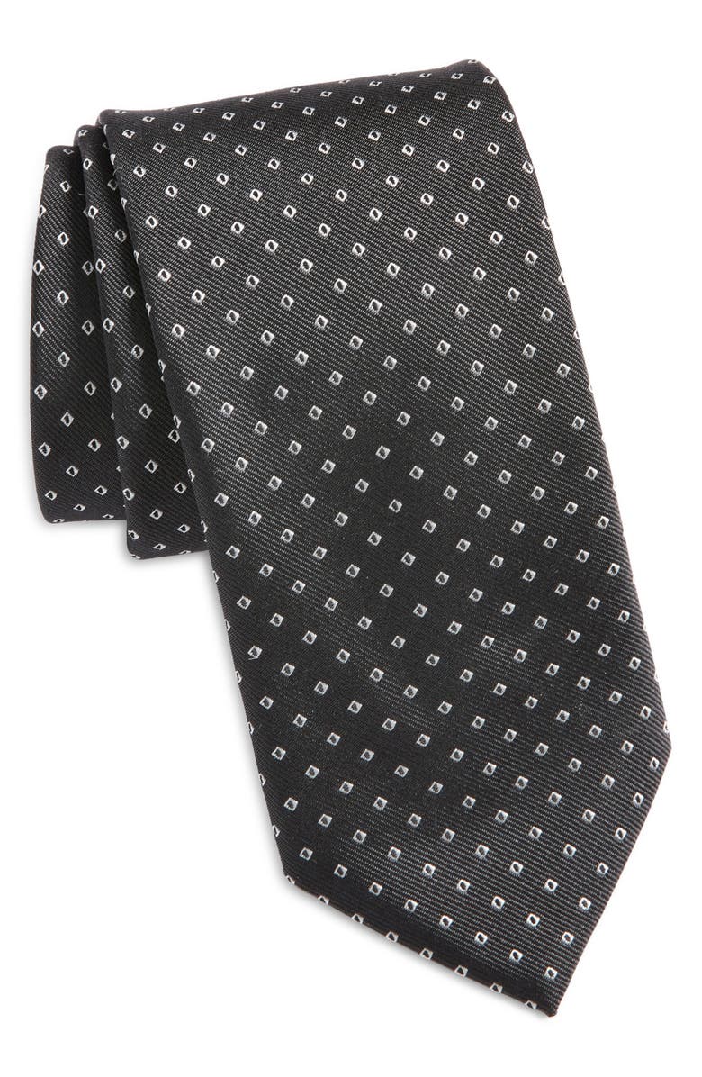 BOSS Geo Jacquard Silk Blend Tie, Main, color, 