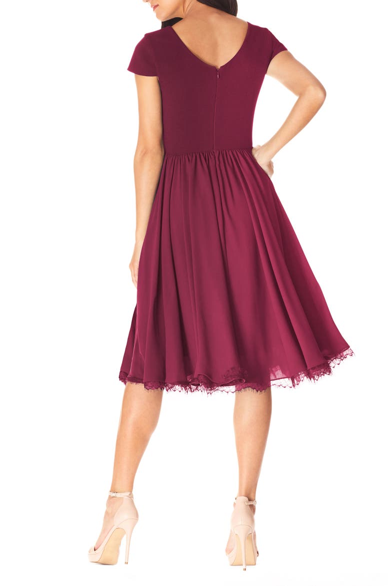 Corey Chiffon Fit & Flare Cocktail Dress, Alternate, color, DARK MAGENTA