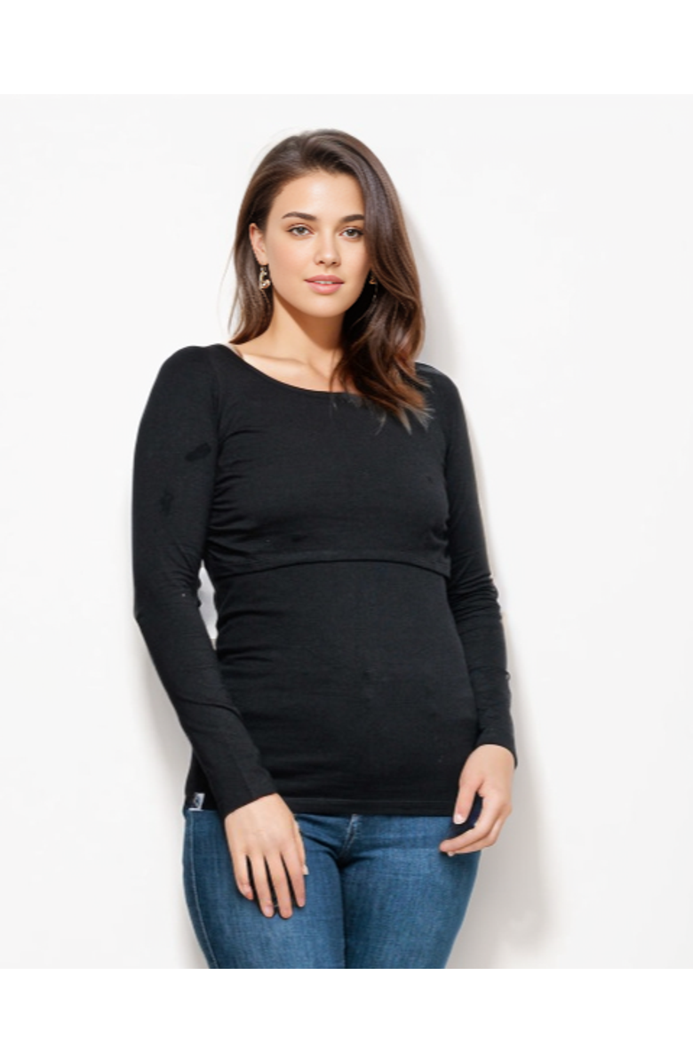 The Bshirt Nursing Long Sleeve Top, Main, color, Black