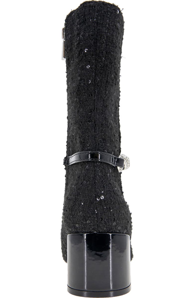 Reaction Kenneth Cole Lacey Block Heel Boot, Alternate, color, Black Fabric