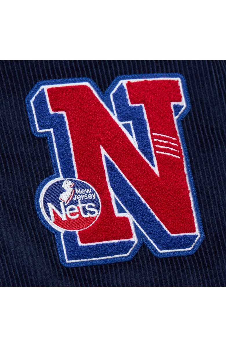 Mitchell & Ness Men's Mitchell & Ness Navy New Jersey Nets Hardwood Classics Coaches Full-Snap Jacket, Alternate, color, 