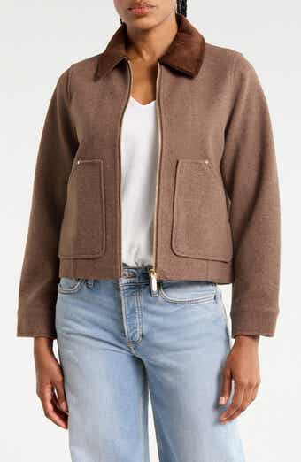 Corduroy Collar Wool Blend Jacket