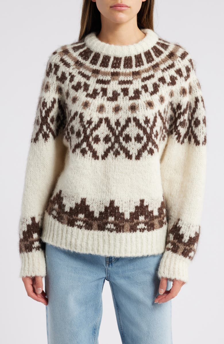 FRAME Fair Isle Alpaca Blend Sweater, Main, color, Cream Multi