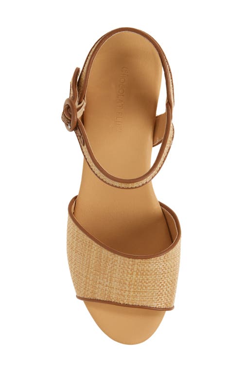 Chocolat Blu Gallo Ankle Strap Platform Sandal In Natural Raffia