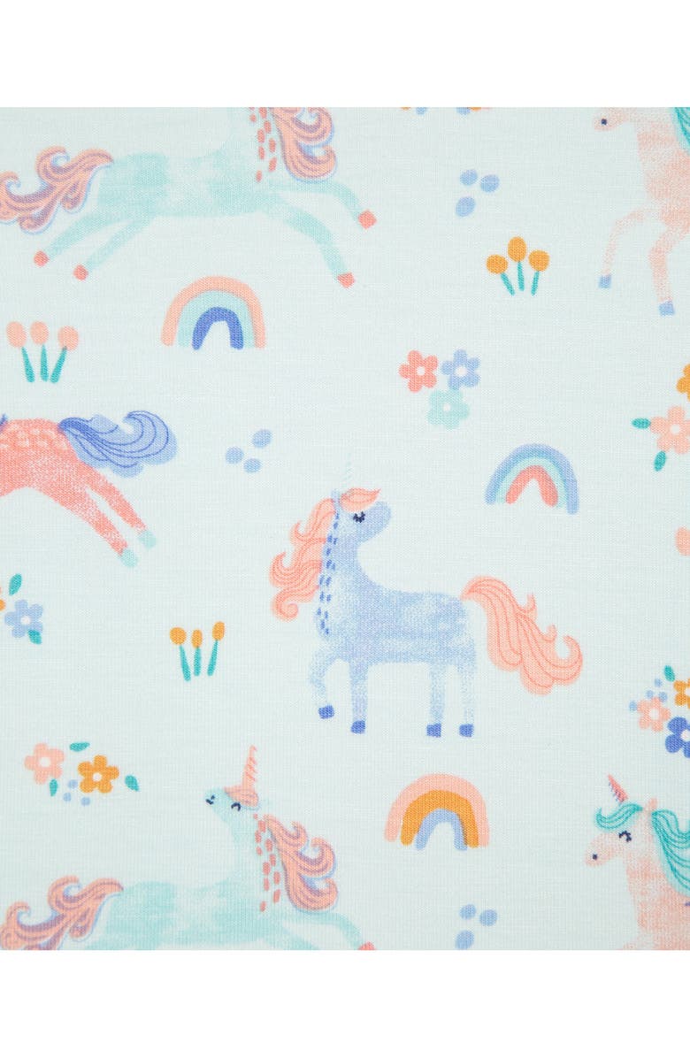 Little Me Unicorn 4-Piece Pajamas, Alternate, color, Aqua