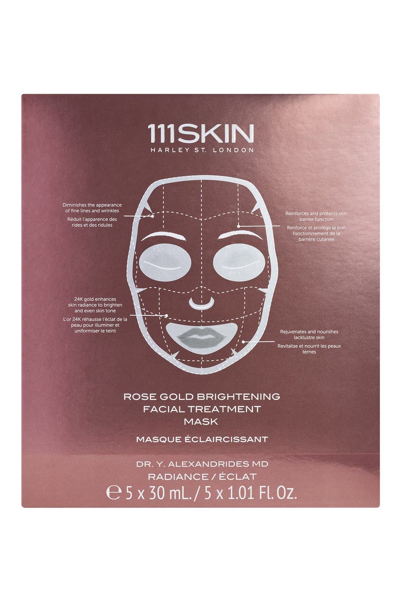Rose Gold Brightening 5-Piece Facial Mask Box, Alternate, color, NO COLOR