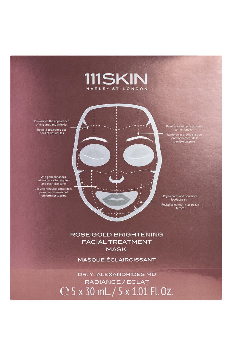 111SKIN Rose Gold Brightening 5-Piece Facial Mask Box, Alternate, color, 