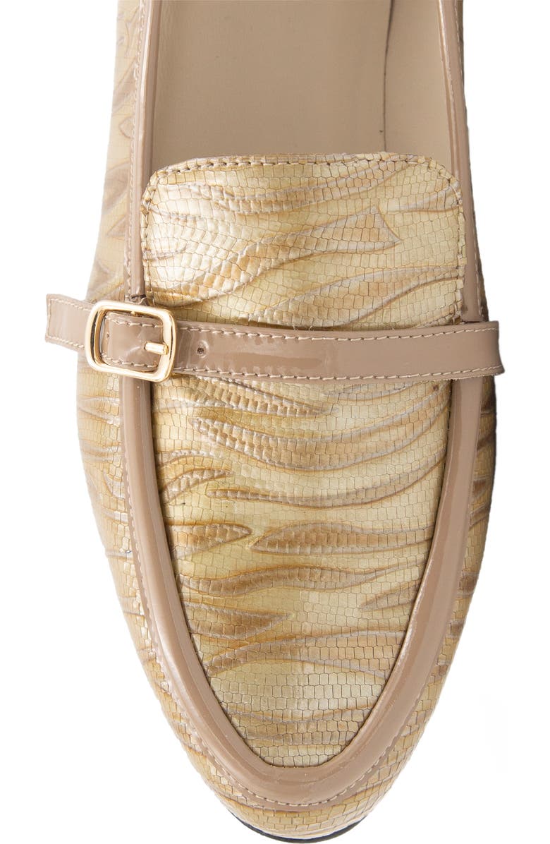 Amalfi by Rangoni Okapi Lizard Embossed Loafer, Alternate, color, Beige Tiger Taupe Glove