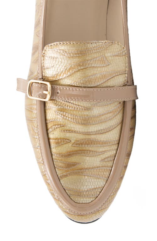 Amalfi By Rangoni Okapi Lizard Embossed Loafer In Beige Tiger Taupe Glove