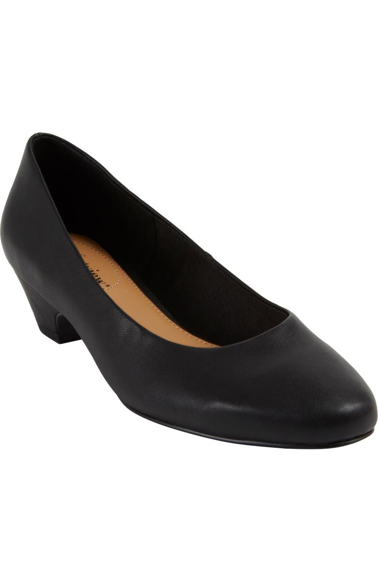 Comfortview The Vida Leather-Like Slip On Pump, Main, color, Black
