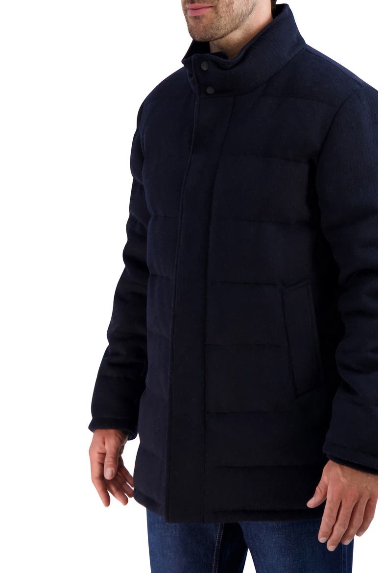 Padded Down Wool Blend Jacket, Alternate, color, NAVY