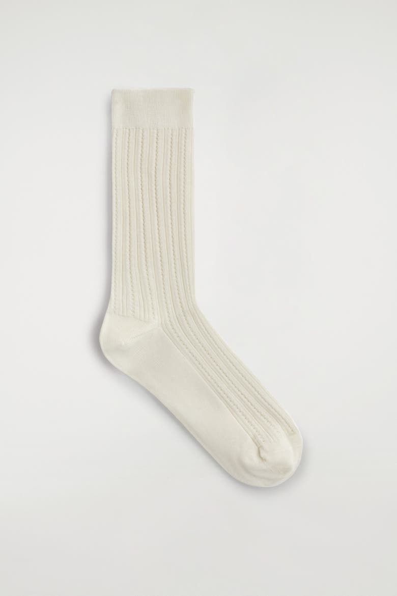 Pointelle-knit Socks, Main, color, IVORY