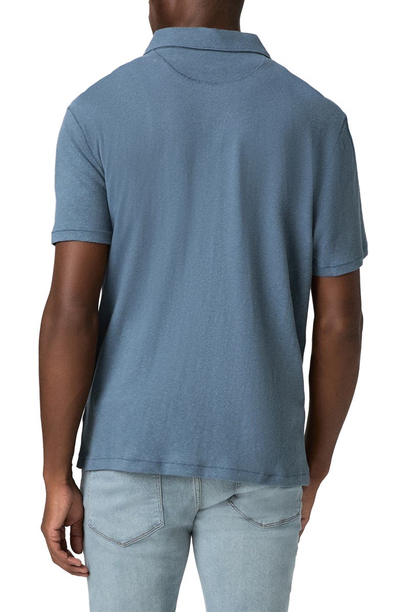 PAIGE Sultan Short Sleeve Linen & Cotton Knit Button-Up Shirt, Alternate, color, Lakeside
