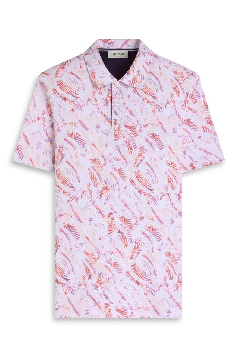 Bugatchi Hendrix Tropical Print Pima Cotton Polo, Alternate, color, Peach