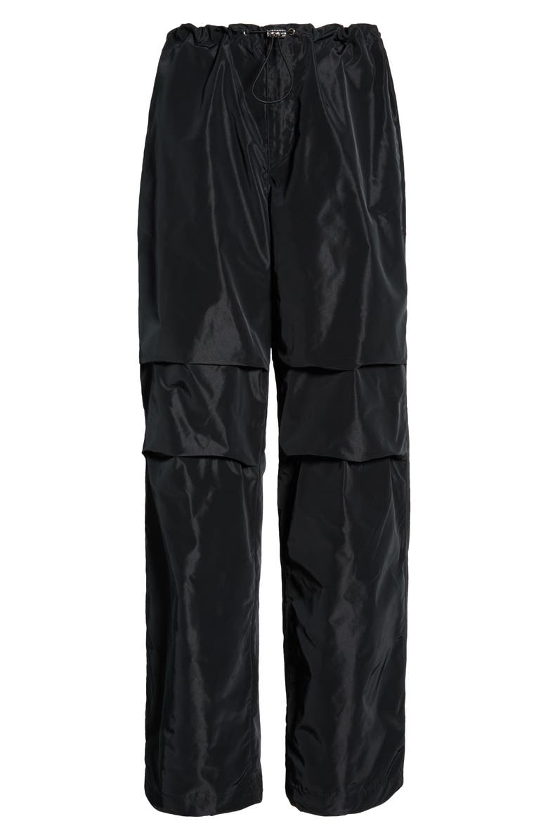 STAUD Dash Cinched Taffeta Pants, Alternate, color, Black