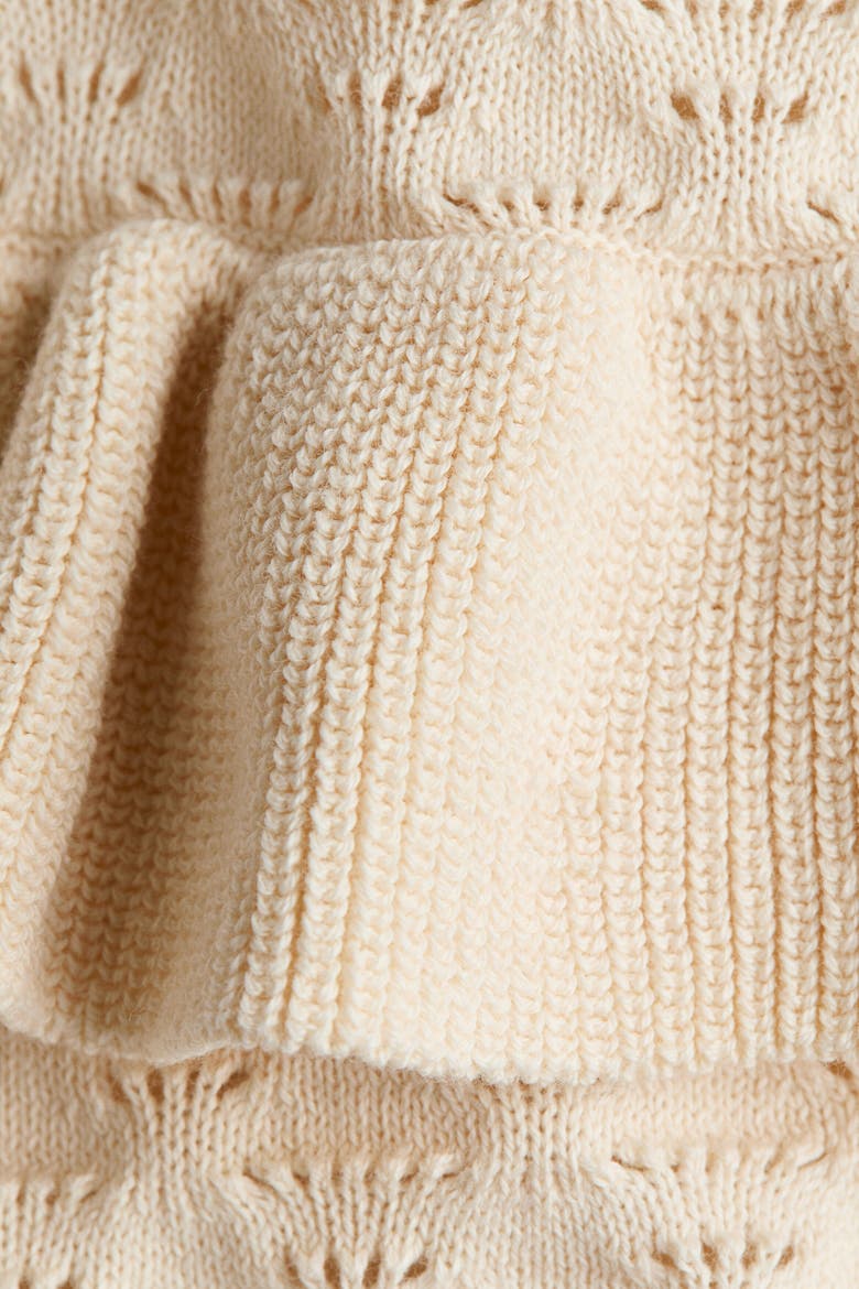 Pointelle-knit Cotton Romper Suit, Alternate, color, Cream