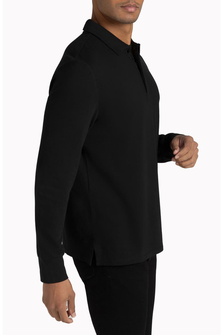 Biscayne Long Sleeve Supima® Cotton Blend Polo, Alternate, color, BLACK BEAUTY