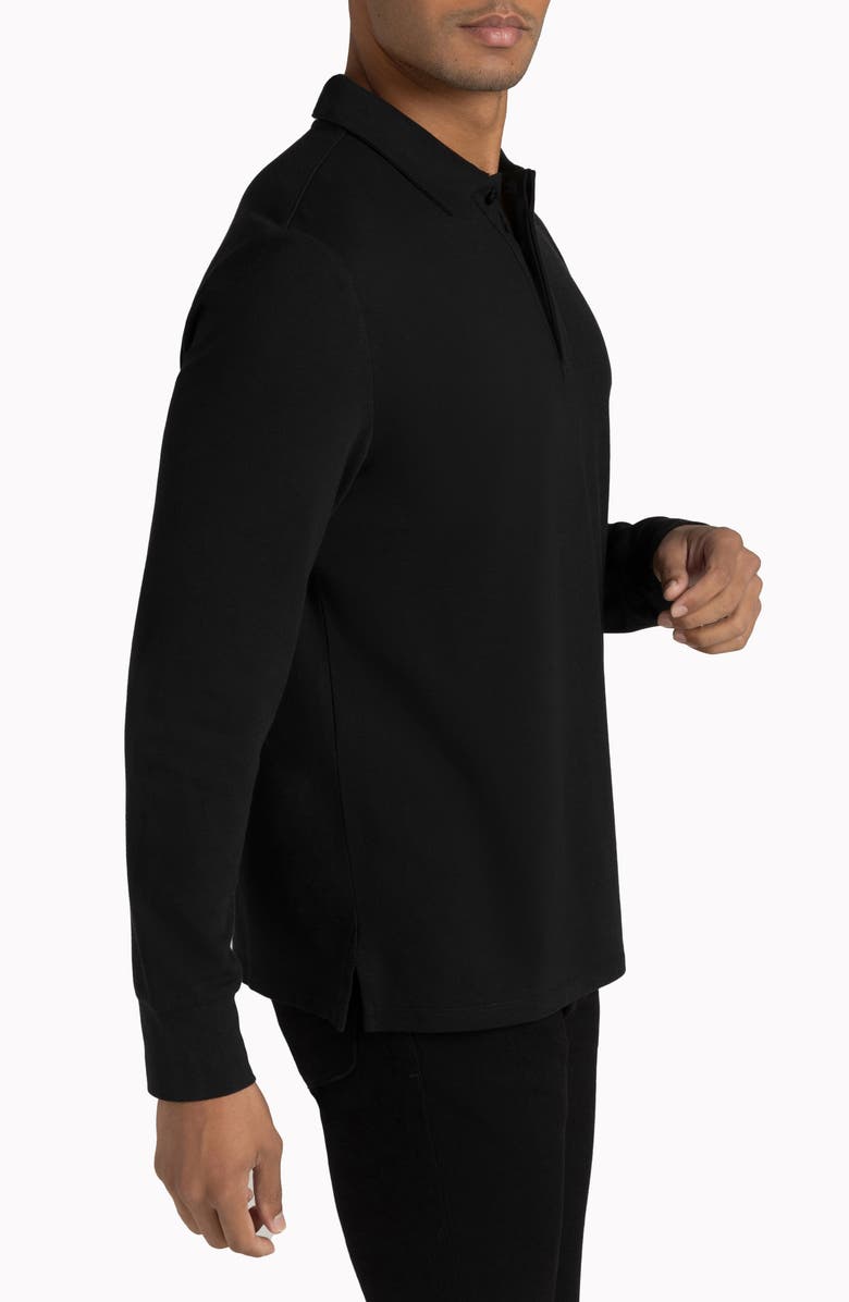 Hypernatural Biscayne Long Sleeve Supima<sup>®</sup> Cotton Blend Polo, Alternate, color, Black Beauty