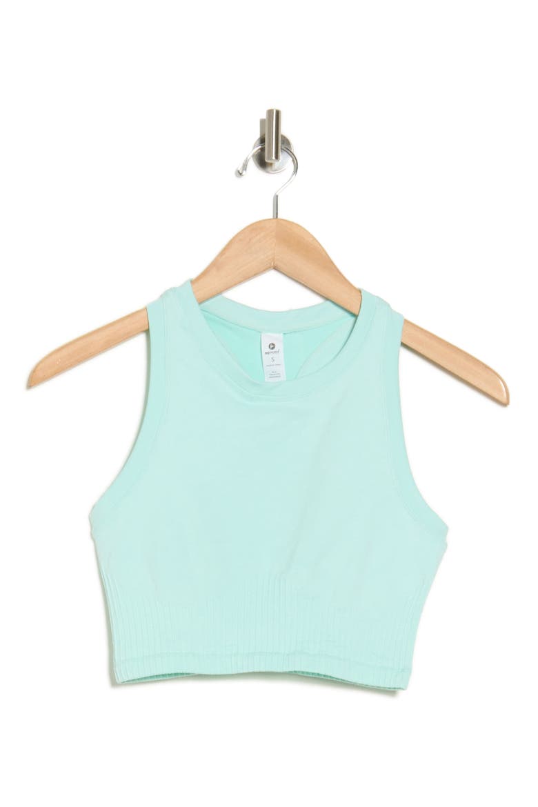 Seamless Longline Sports Bra, Alternate, color, HTR.BLUE NIGHT