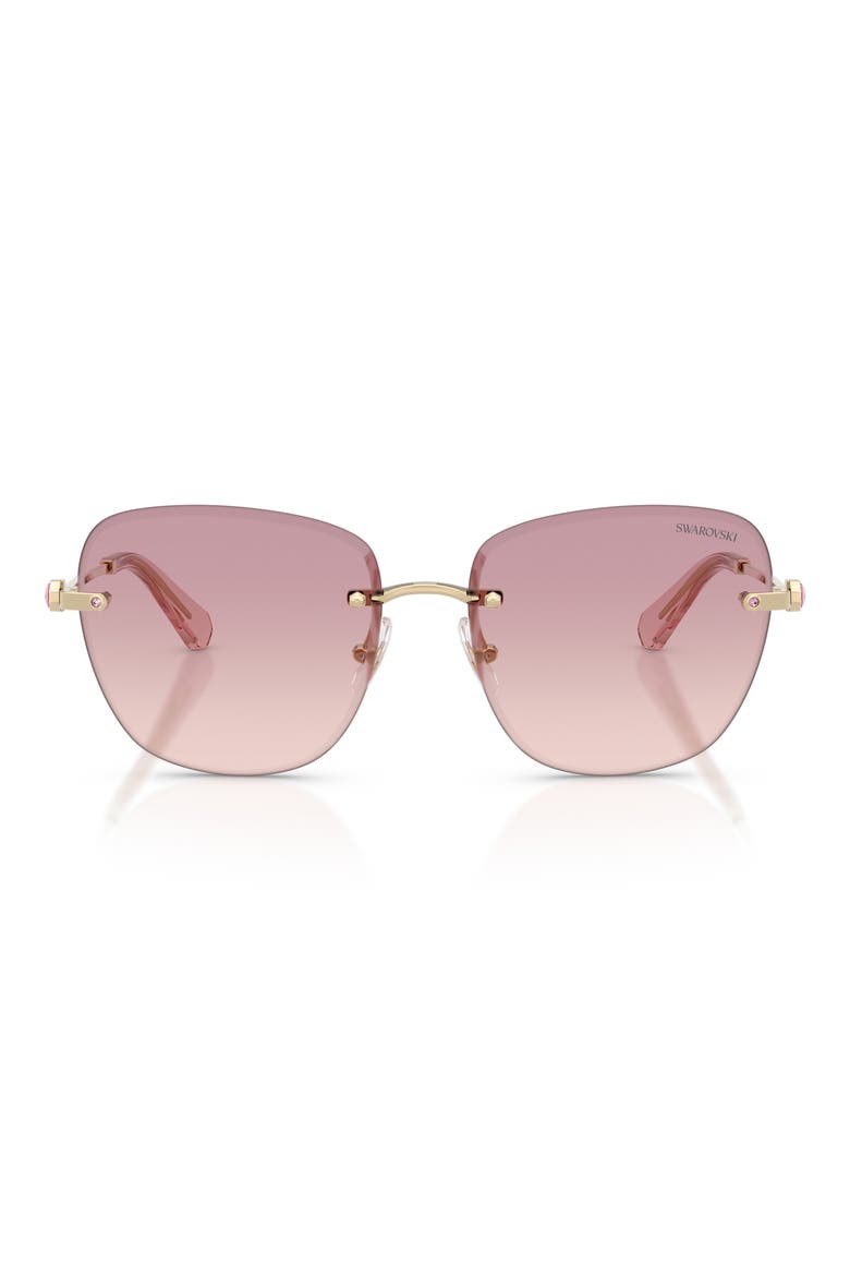 58mm Gradient Square Sunglasses, Main, color, PALE GOLD / BROWN DARK VIOLET
