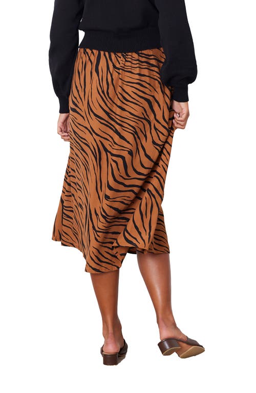 Paneros Clothing Avery A-line Midi Floral Skirt In Zebra Spice