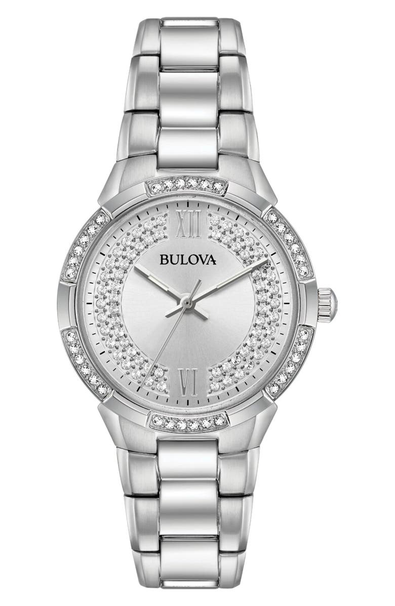 BULOVA Diamond Bracelet Watch, 30.5mm, Main, color, Silver