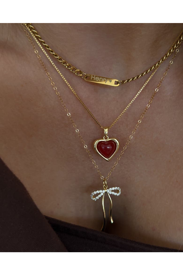 Sacred Heart Necklace, Alternate, color, Red Carnelian
