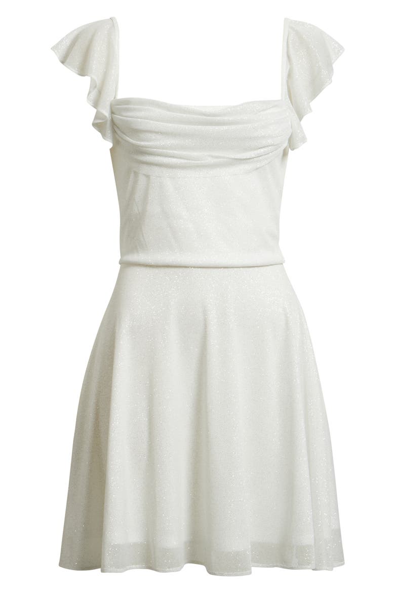 Glitter Matte Jersey Dress, Alternate, color, WHITE