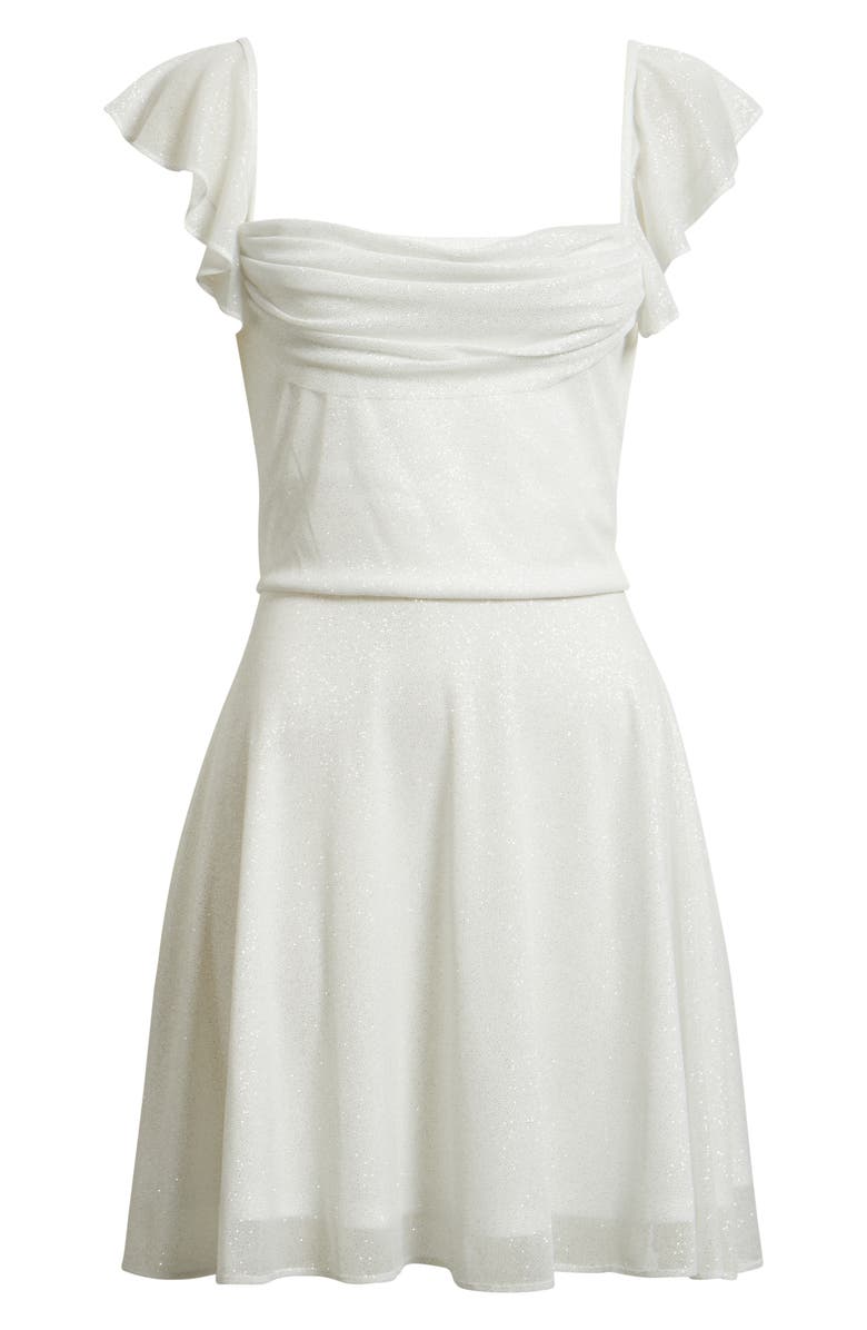 Jump Apparel Glitter Matte Jersey Dress, Alternate, color, White