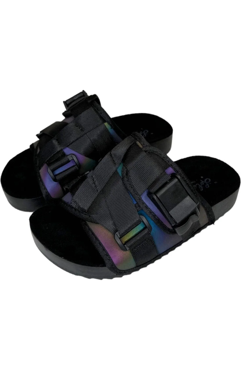 Lola + The Boys Hologram Glow Slides, Main, color, Black