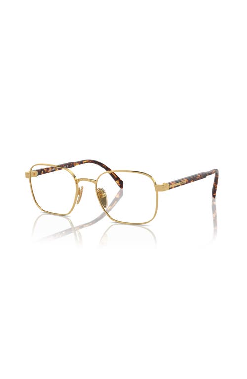 Prada 51mm Rectangle Optical Glasses In Gold