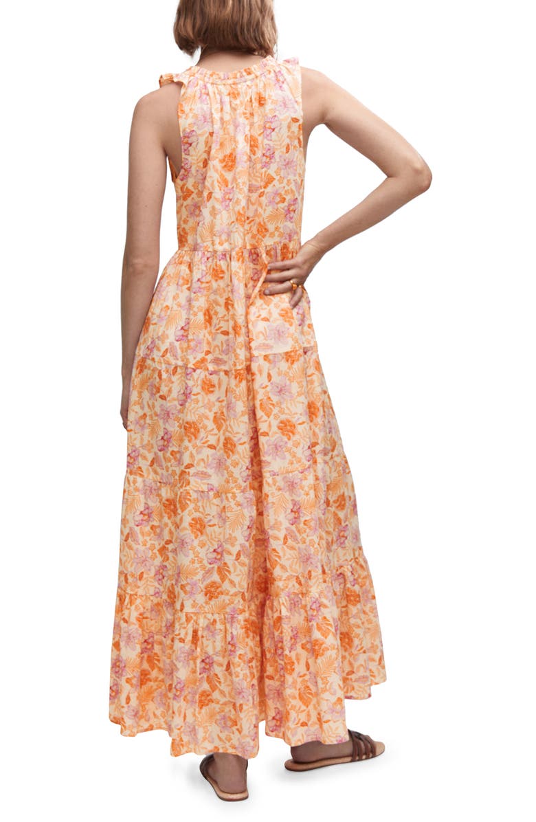 MANGO Floral Print Cotton Sleeveless Dress, Alternate, color,