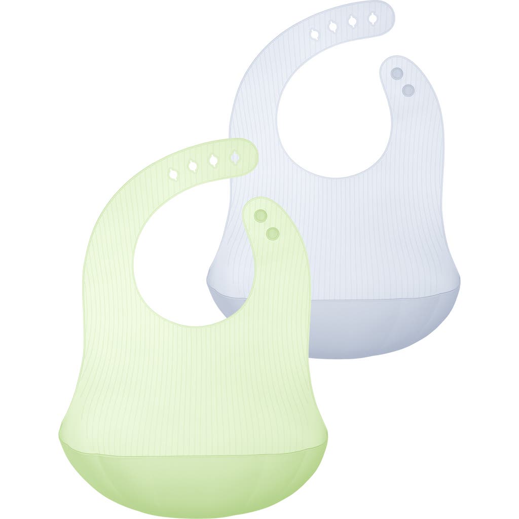 Olababy 2-pack Silicone Bibs In Kiwi/blueberry