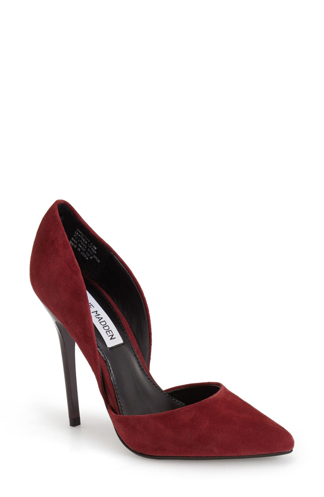 'Varcityy' Pointy Toe Pump, Main, color, WINE SUEDE