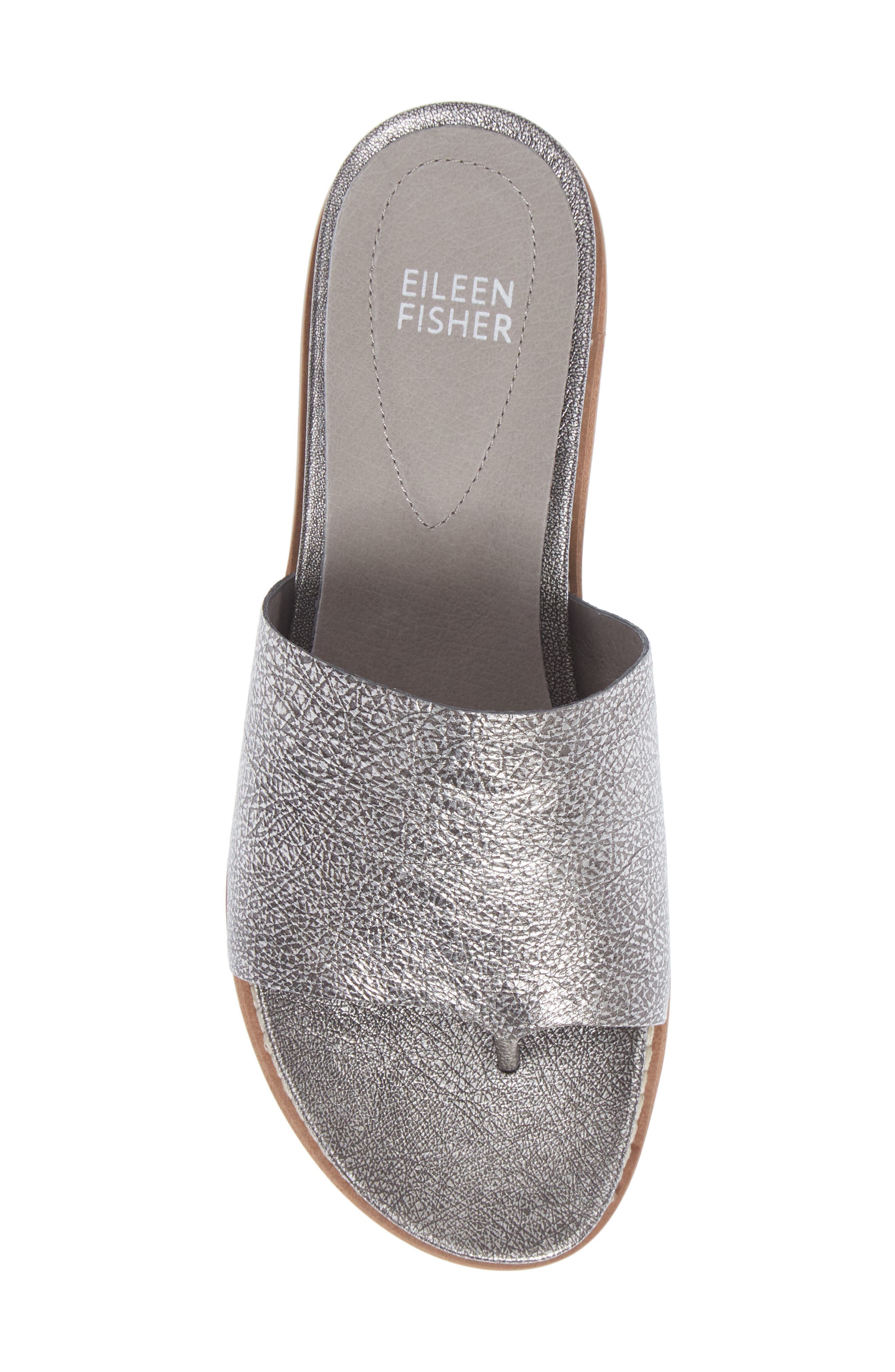 Touch Platform Sandal, Alternate, color, SILVER METALLIC LEATHER